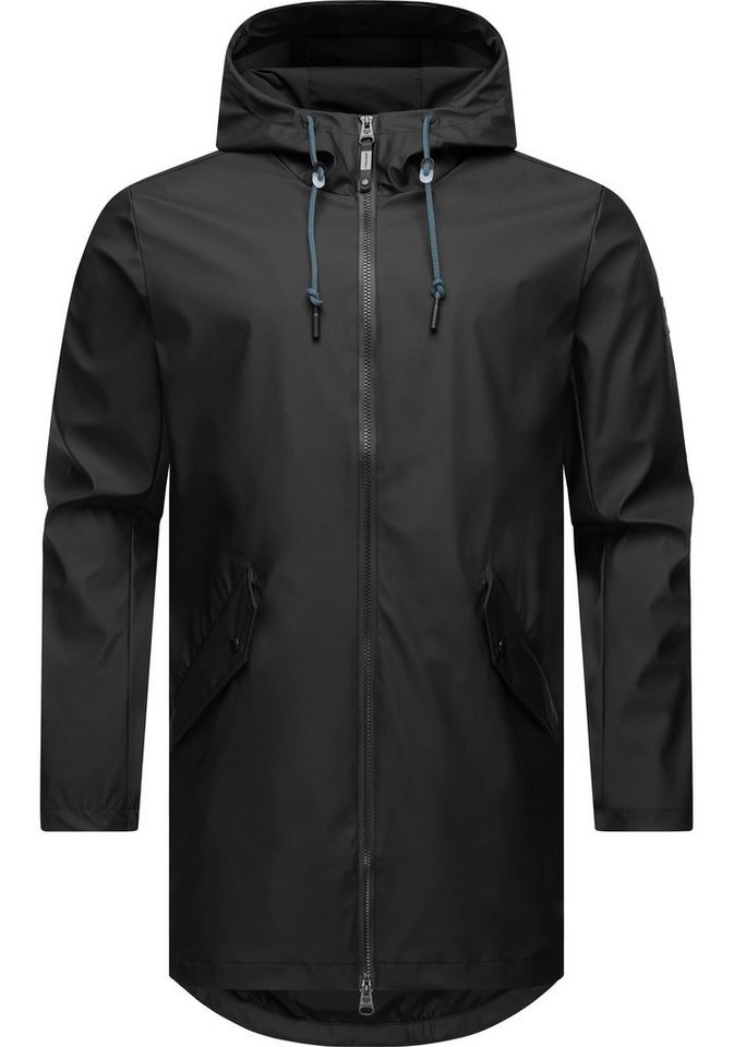 Ragwear Regenmantel Sanwoy Lange, wasserdichte Herren Regenjacke mit Kapuze von Ragwear