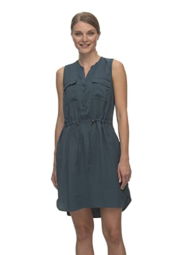 Ragwear Roisin Damen Frauen Kurzarmkleid,Kleid,Freizeitkleid,Sommerkleid,Shirtkleid,Kurzarm,Taillengürtel,Knopfleiste,Grün,L von Ragwear