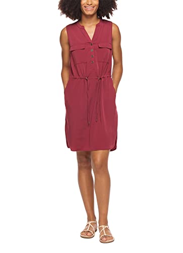 Ragwear Roisin Damen Frauen Kurzarmkleid,Kleid,Freizeitkleid,Sommerkleid,Blusenkleid,ärmellos,Knopfleiste,Regular Fit,Wine Red (4055),M von Ragwear