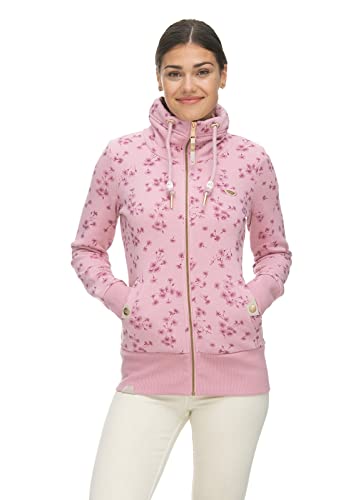 Ragwear Rylie BLUETE Zip Damen Frauen Sweatjacke,Sweatshirt mit Reißverschluss,Zip Hoodie,Stehkragen,Rosa,XS von Ragwear