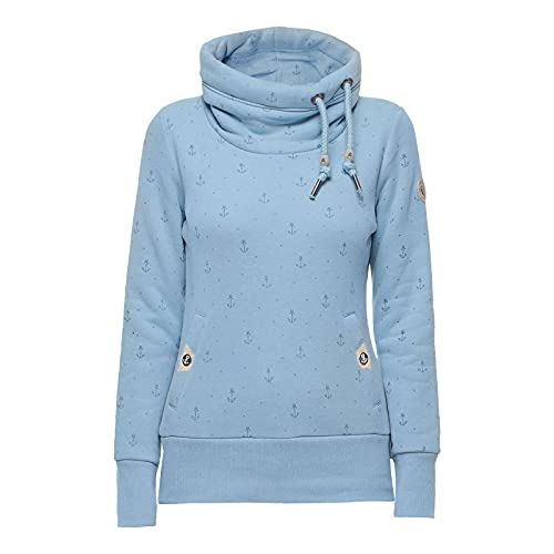 Ragwear Rylie Marina Damen Frauen Kapuzenpulli,Kapuzenpullover,Hoodie,Stehkragen,warm,Seitentaschen,Regular Fit,Blau,S von Ragwear