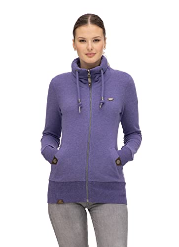 Ragwear Rylie Zip Damen Frauen Kapuzenpulli,Zip Hoodie,Sweatjacke,Stehkragen,Seitentaschen,Blau,L von Ragwear