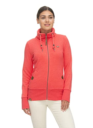 Ragwear Rylie Zip Damen Frauen Sweatjacke,Sweatshirt mit Reißverschluss,Zip Hoodie,Stehkragen,Rot,S von Ragwear