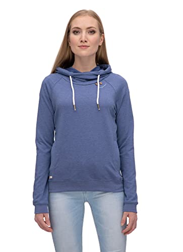 Ragwear SAWYERR Damen Frauen Kapuzenpulli,Zip Hoodie,Sweatjacke,Stehkragen,Seitentaschen,Blau,L von Ragwear
