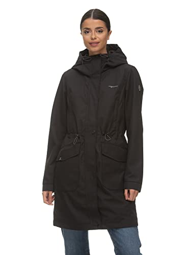 Ragwear SUMMER RELOVED REMAKE Damen Frauen Parka,Mantel,Übergangsmantel,Übergangsjacke mit Kapuze,Schwarz,XS von Ragwear