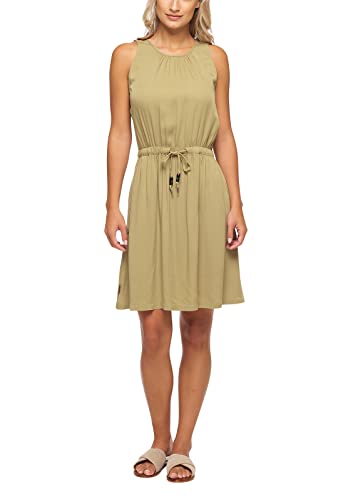 Ragwear Sanai Damen Frauen Kurzarmkleid,Kleid,Freizeitkleid,Sommerkleid,ärmellos,Taillengürtel,Regular Fit,Light Olive (5043),XXL von Ragwear