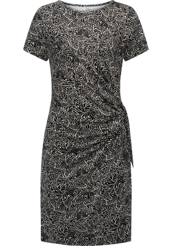 Ragwear Shirtkleid Knotta Print Kurzarm Sommerkleid mit seitlichem Bindeband von Ragwear