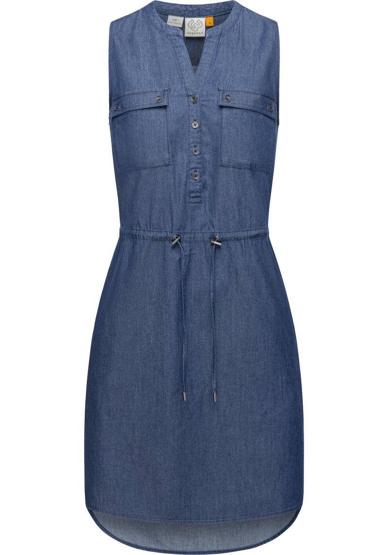 Ragwear Shirtkleid "Roisin Denim" Ohne Taschen stylisches Sommerkleid mit Bindeband von Ragwear