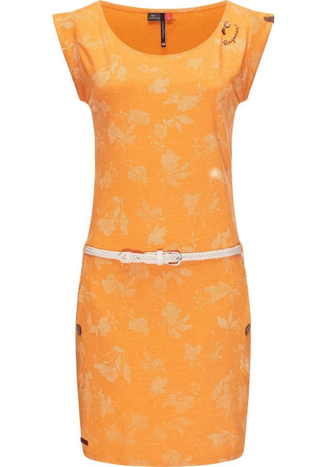 Ragwear Shirtkleid Tag Rose Intl. stylisches Sommerkleid mit Print und hochwertigem Gürtel von Ragwear