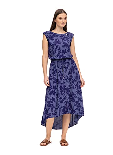 Ragwear Sirocco Print Damen Frauen Freizeitkleid,Zip Hoodie,Sweatjacke,Stehkragen,Seitentaschen,Blau,L von Ragwear