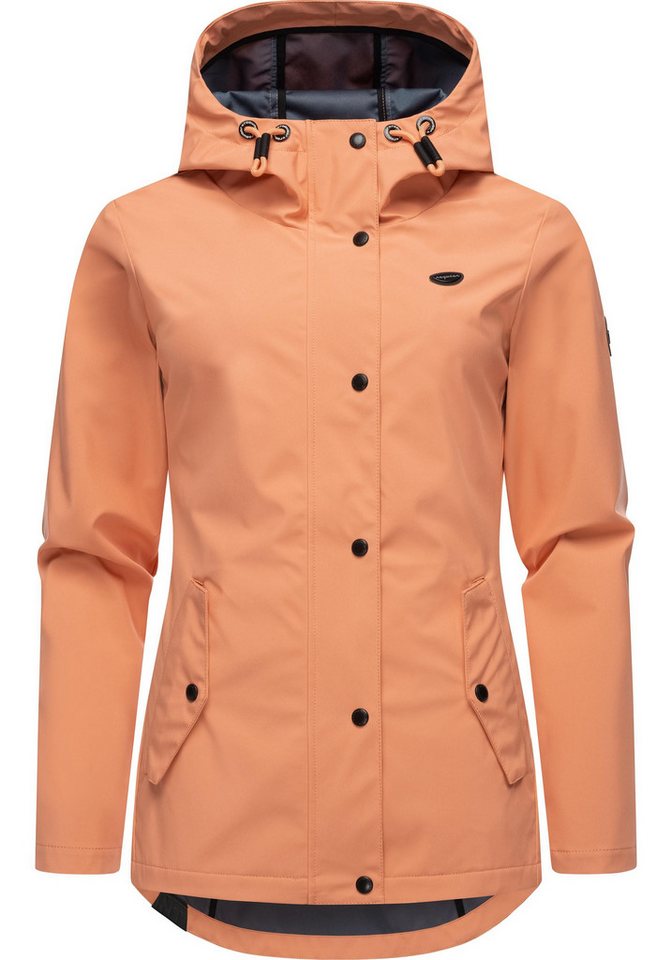 Ragwear Softshelljacke Margge Shell wasserdichte Damen Übergangsjacke mit großer Kapuze von Ragwear