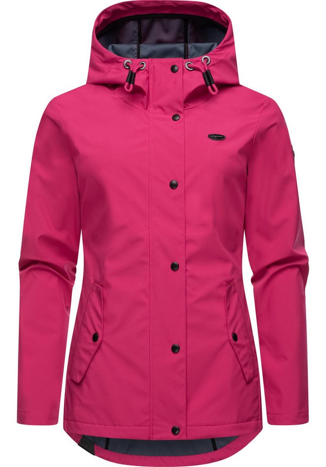 Ragwear Softshelljacke Margge Shell wasserdichte Damen Übergangsjacke mit großer Kapuze von Ragwear