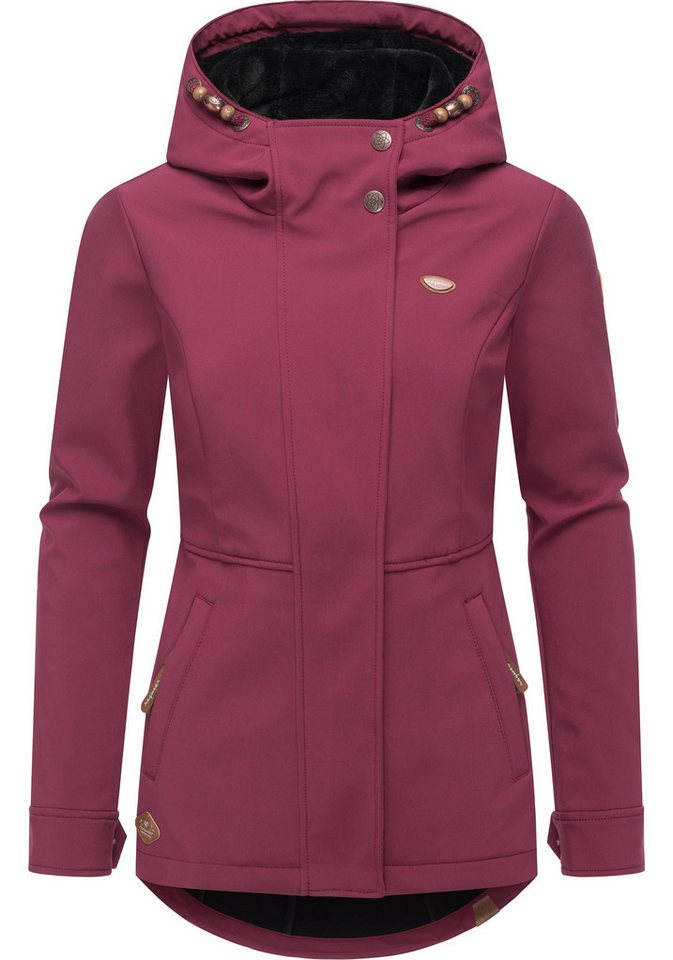 Ragwear Softshelljacke Yba sportliche Damen Outdoorjacke mit Kapuze von Ragwear