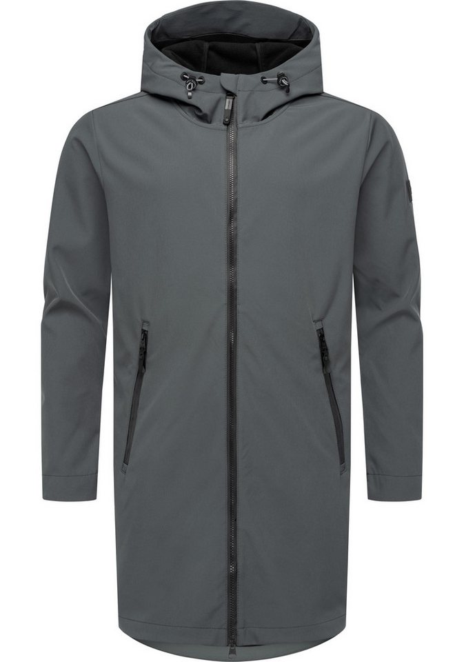 Ragwear Softshellparka Shellwie Long Wasserdichter Herren Softshellmantel mit Kapuze von Ragwear