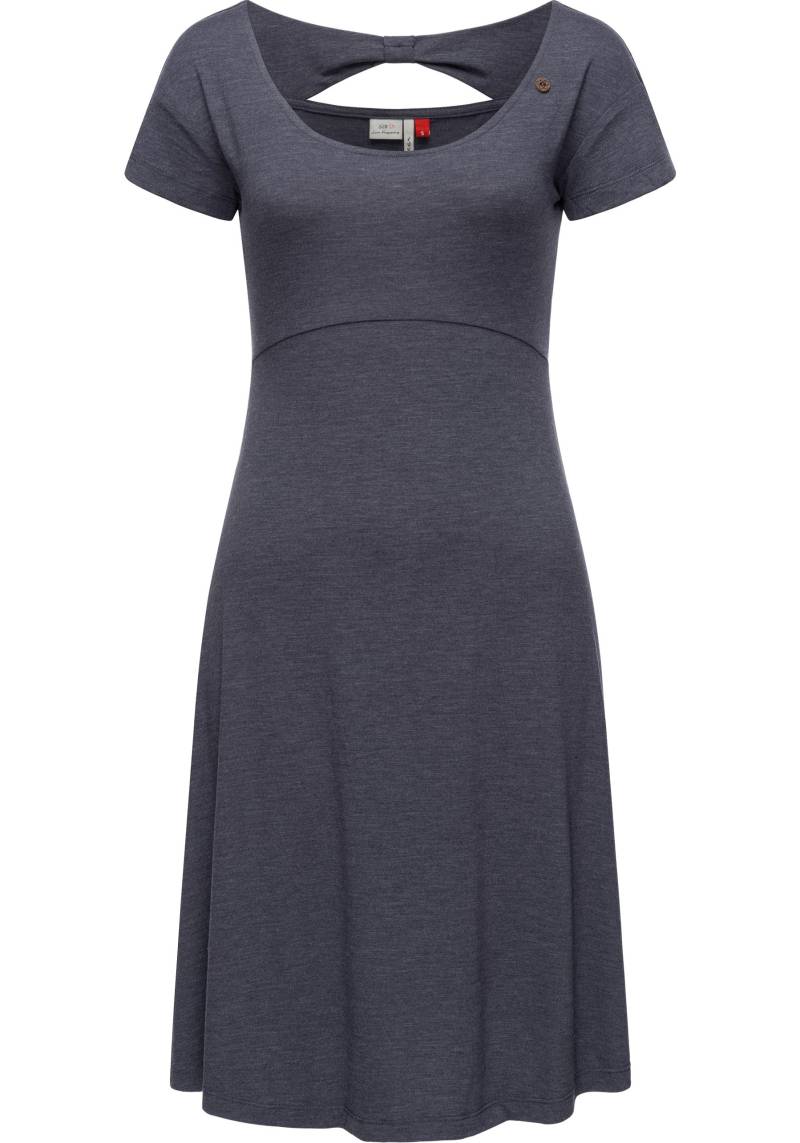 Ragwear Sommerkleid "Lunngo Solid" Ohne Taschen leichtes Freizeitkleid mit Schleifen-Ausschnit am Rücken von Ragwear