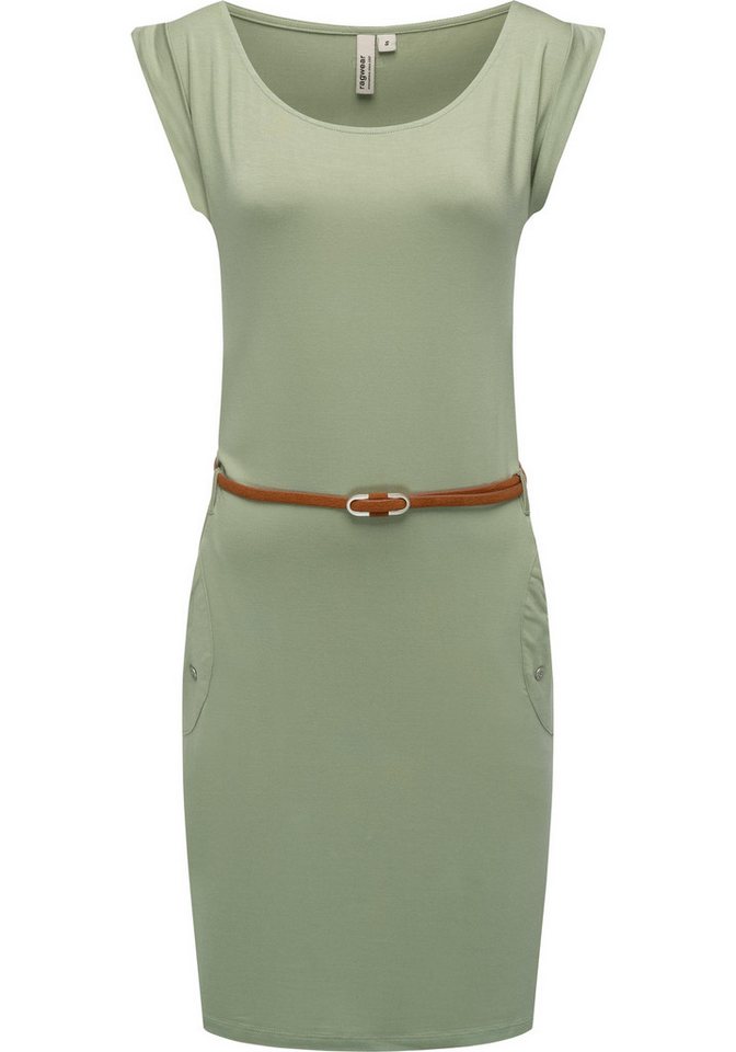 Ragwear Sommerkleid Tagg Damen Kurzarm-Kleid mit Taillengürtel und Taschen von Ragwear