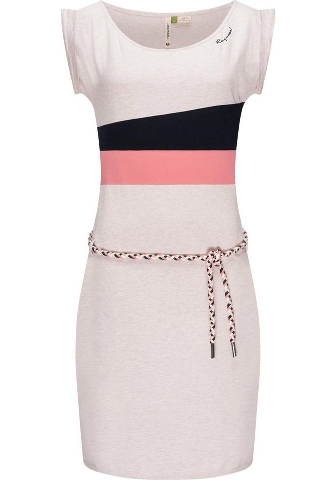 Ragwear Sommerkleid Taraya Organic Damen Kleid mit Bindeband und Eingrifftaschen von Ragwear
