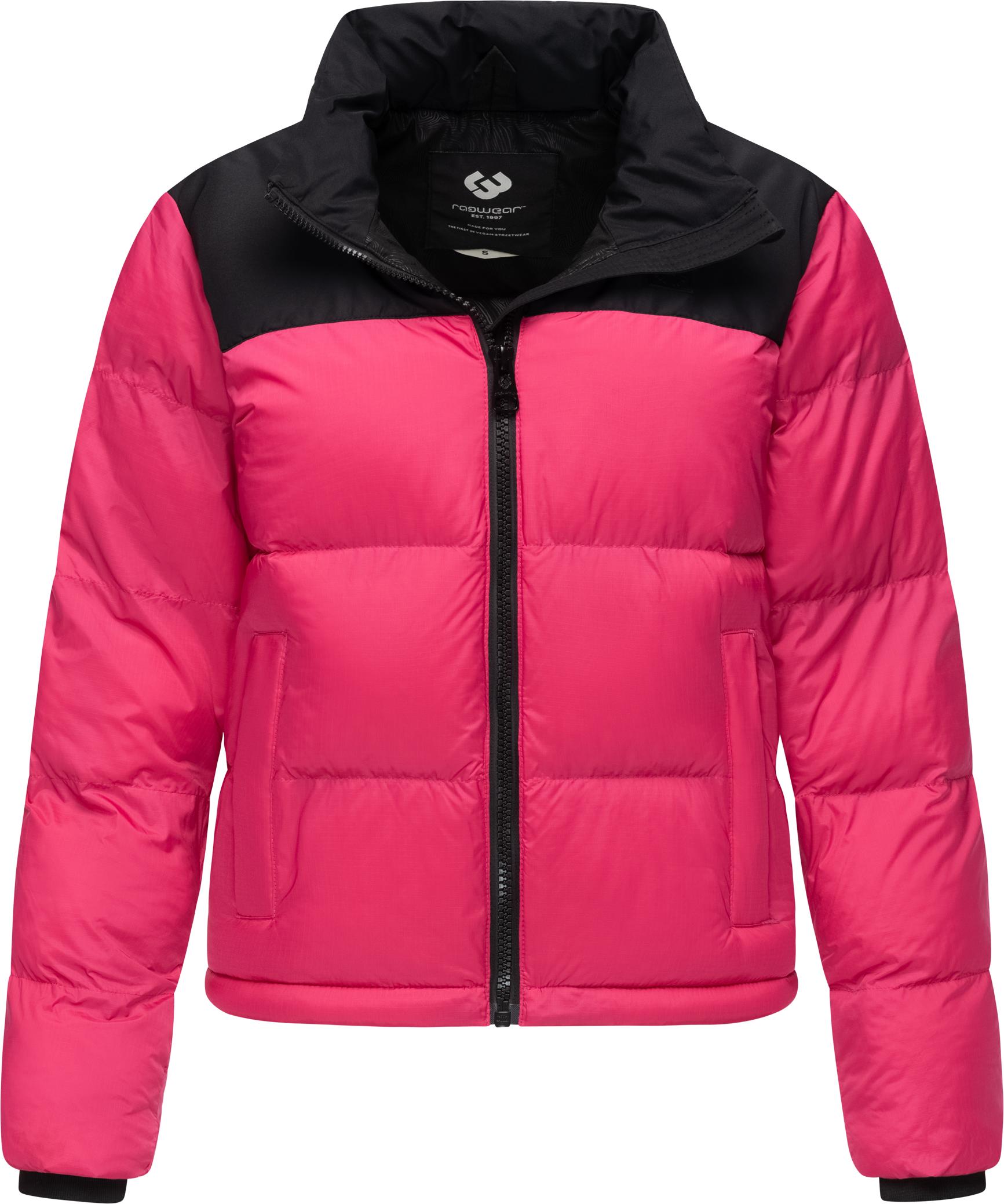Ragwear Steppjacke "Serah" ohne Kapuze stylische Damen Winterjacke im Colourblocking-Design von Ragwear