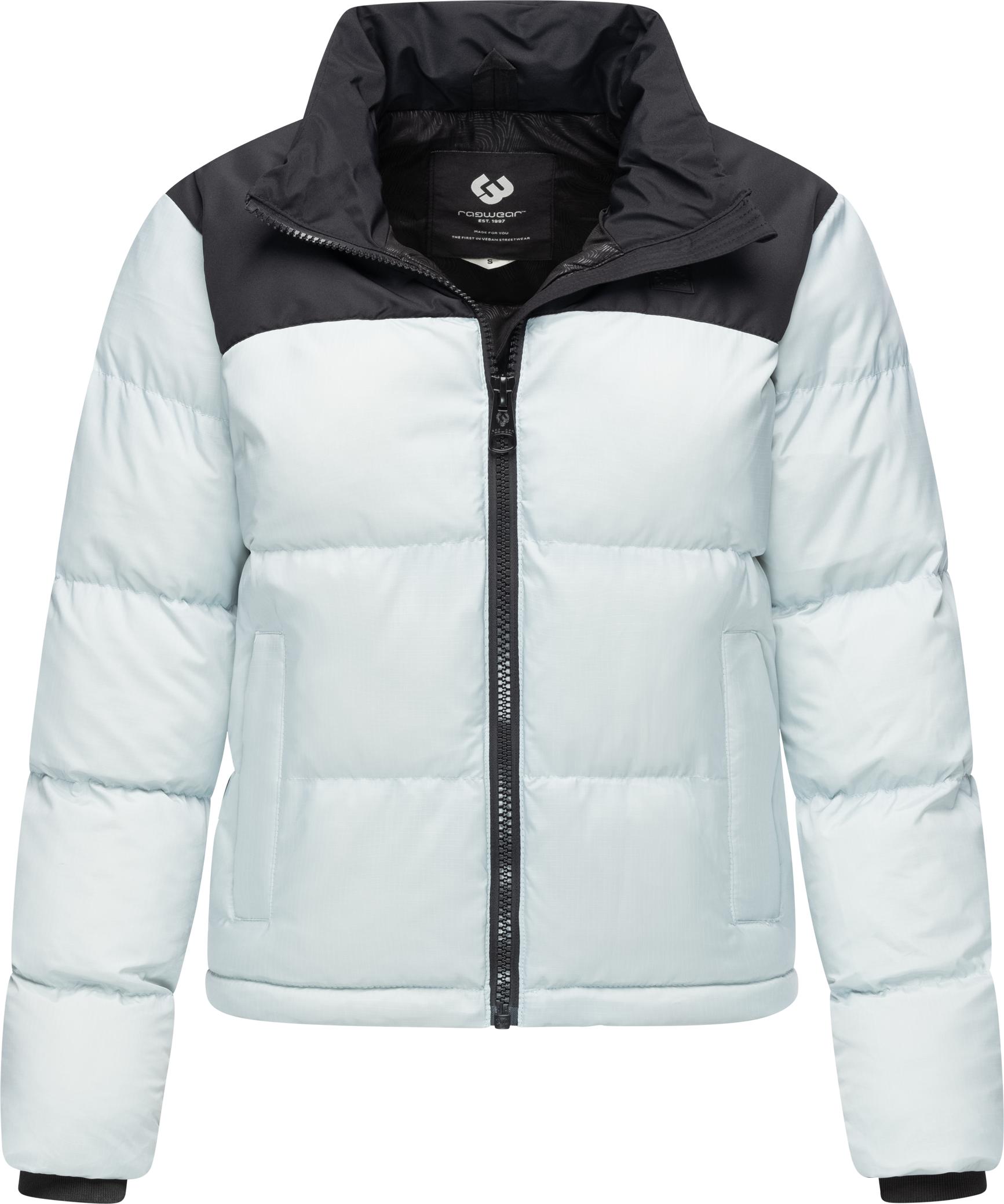 Ragwear Steppjacke "Serah" ohne Kapuze stylische Damen Winterjacke im Colourblocking-Design von Ragwear