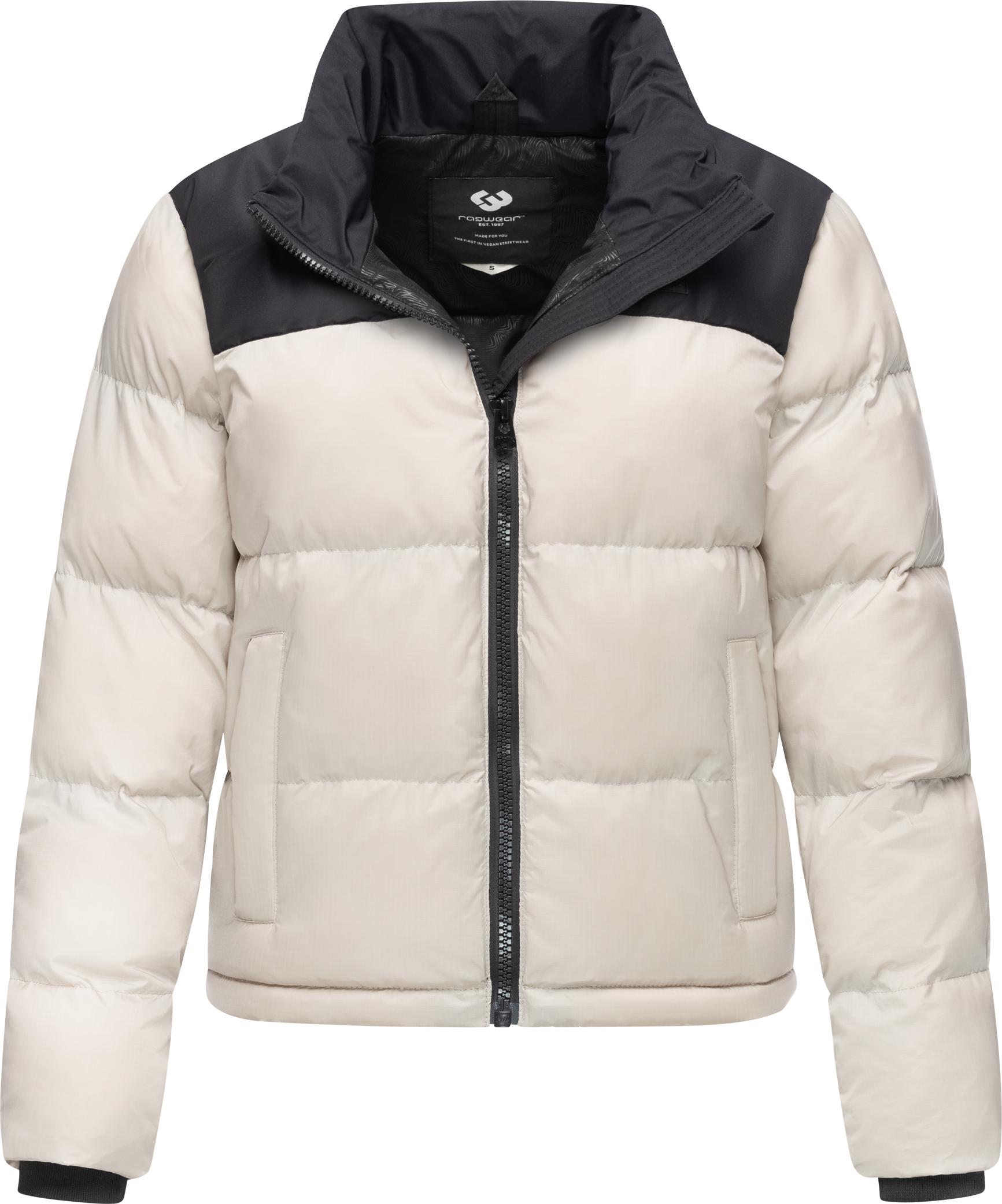 Ragwear Steppjacke "Serah" ohne Kapuze stylische Damen Winterjacke im Colourblocking-Design von Ragwear