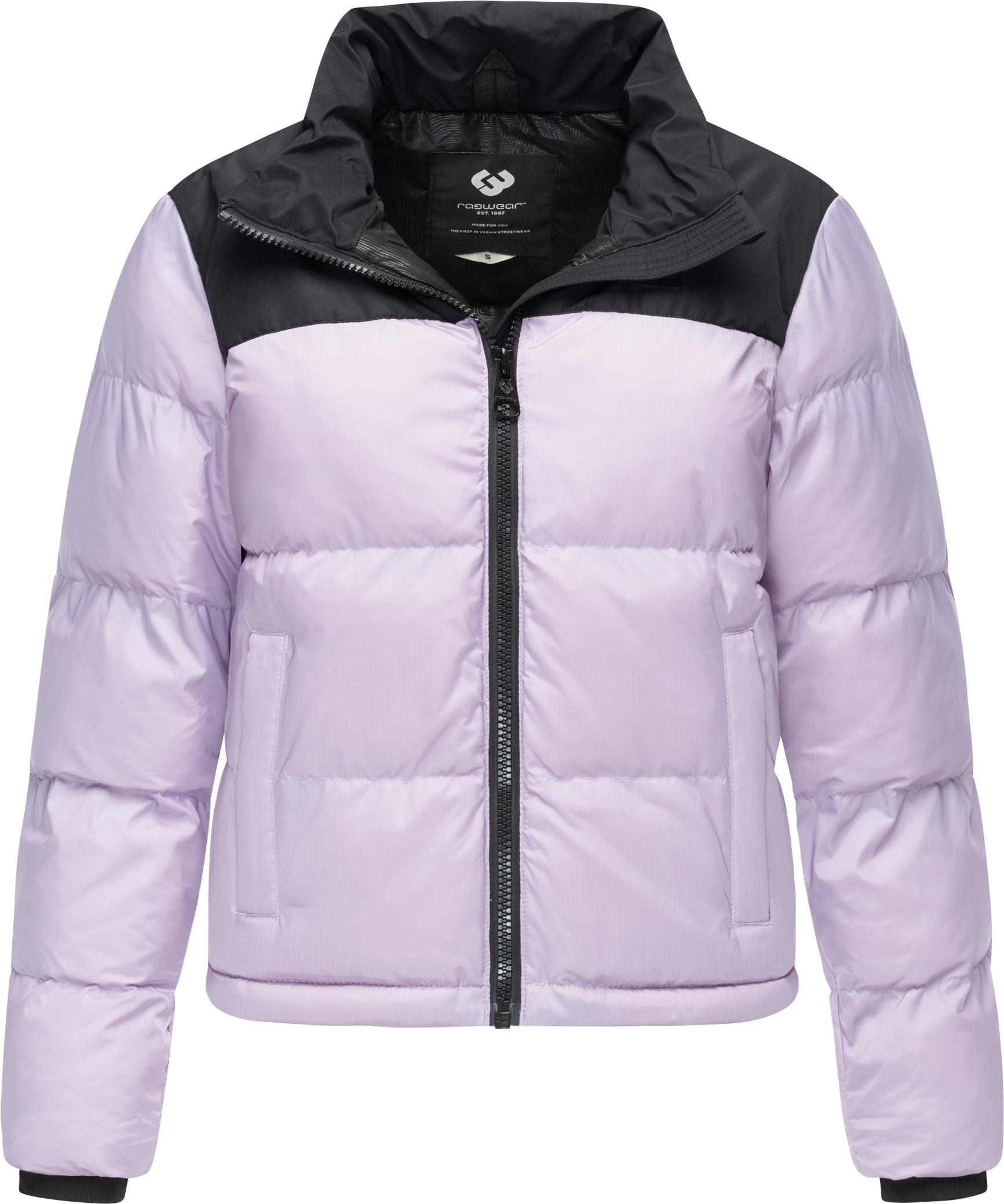 Ragwear Steppjacke "Serah" ohne Kapuze stylische Damen Winterjacke im Colourblocking-Design von Ragwear
