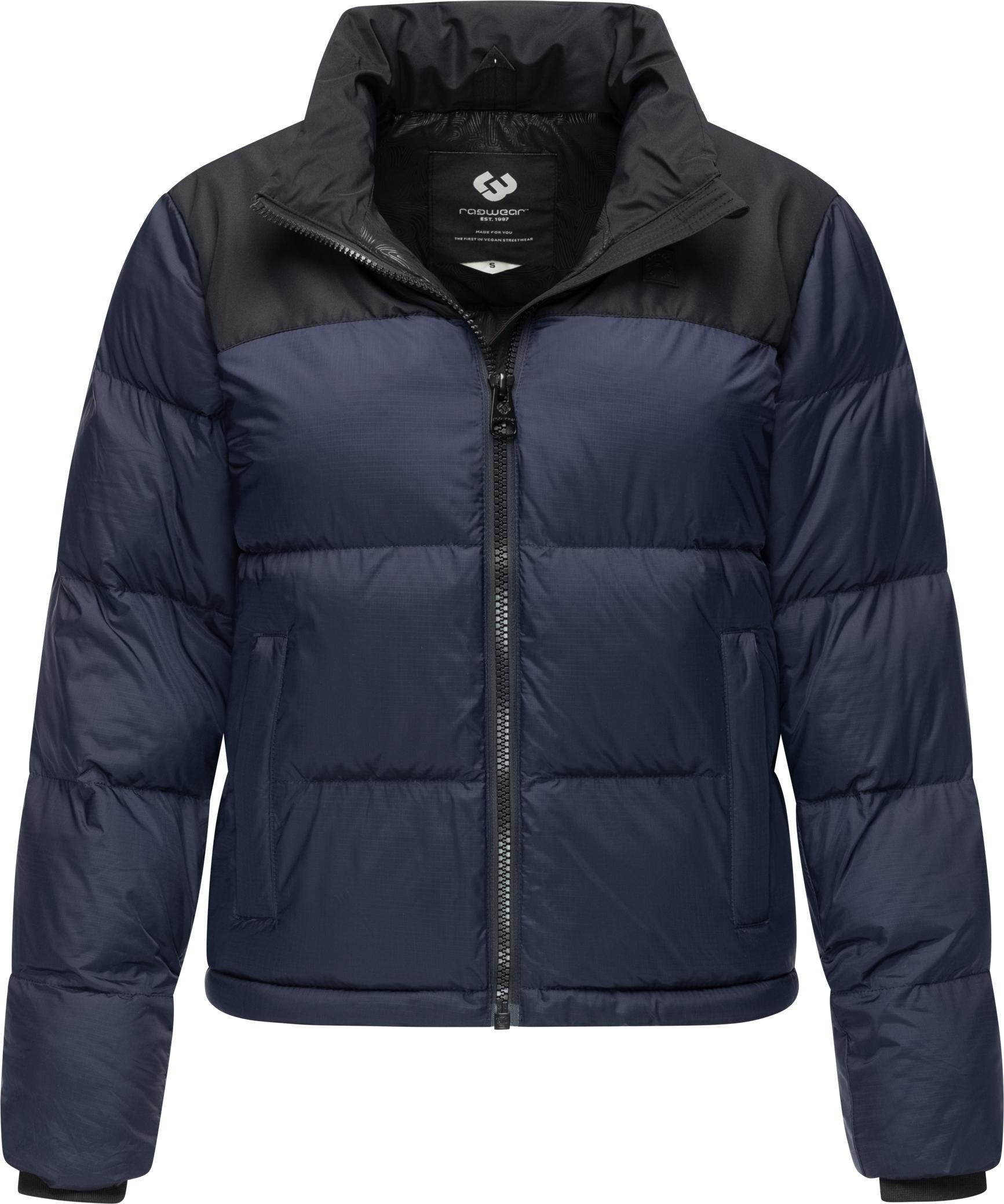 Ragwear Steppjacke "Serah" ohne Kapuze stylische Damen Winterjacke im Colourblocking-Design von Ragwear