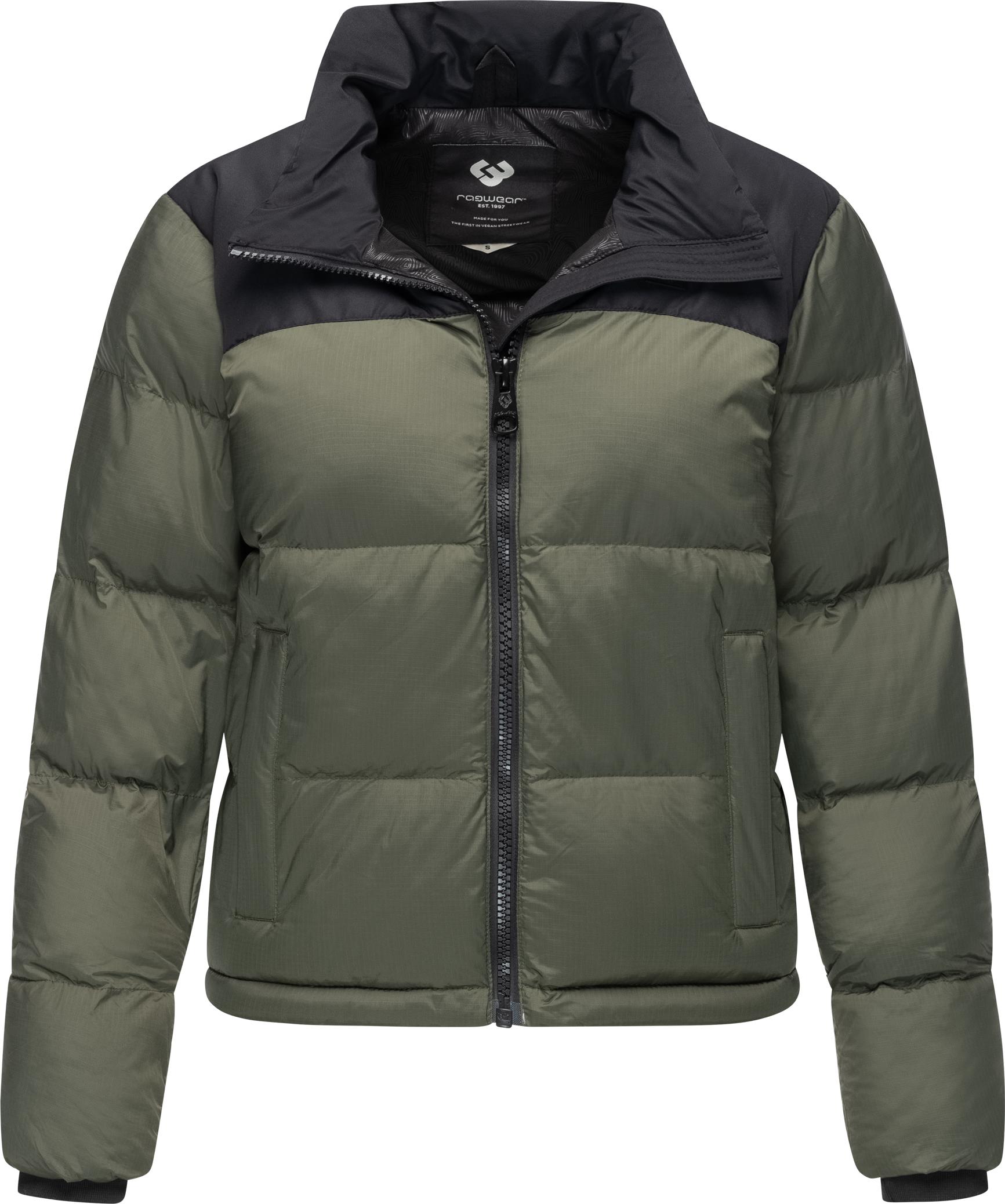 Ragwear Steppjacke "Serah" ohne Kapuze stylische Damen Winterjacke im Colourblocking-Design von Ragwear