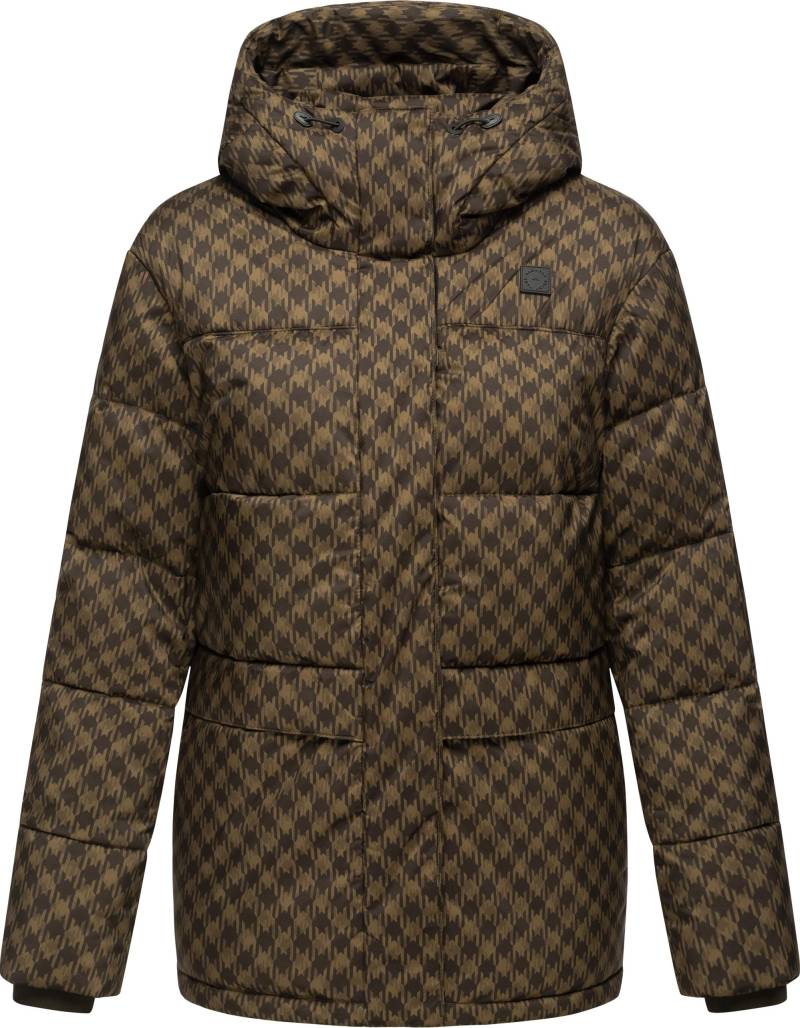 Ragwear Steppjacke "Wikesh Print" mitKapuze Wasserdichte Damen Winterjacke mit Hahnentritt-Muster von Ragwear