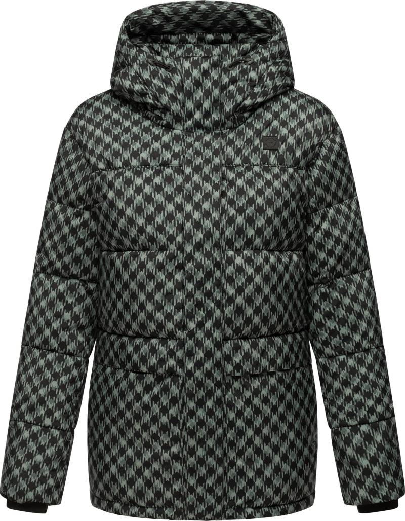 Ragwear Steppjacke "Wikesh Print" mitKapuze Wasserdichte Damen Winterjacke mit Hahnentritt-Muster von Ragwear