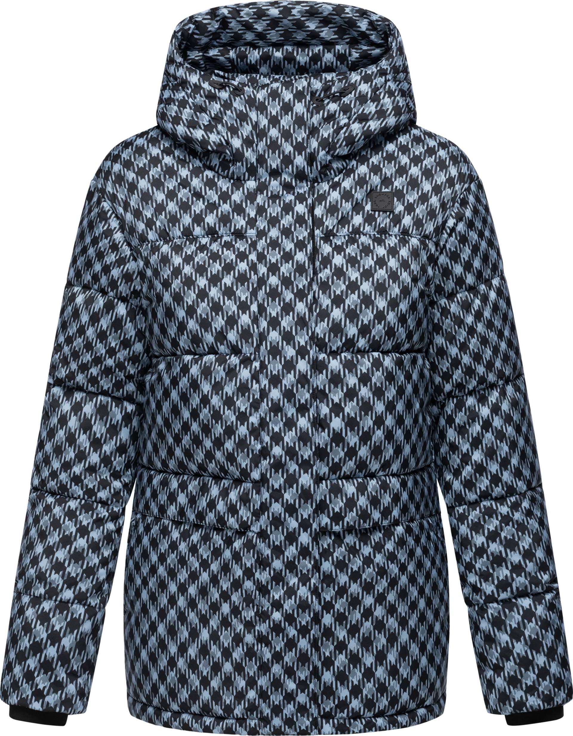 Ragwear Steppjacke "Wikesh Print" mit Kapuze Wasserdichte Damen Winterjacke mit Hahnentritt-Muster von Ragwear