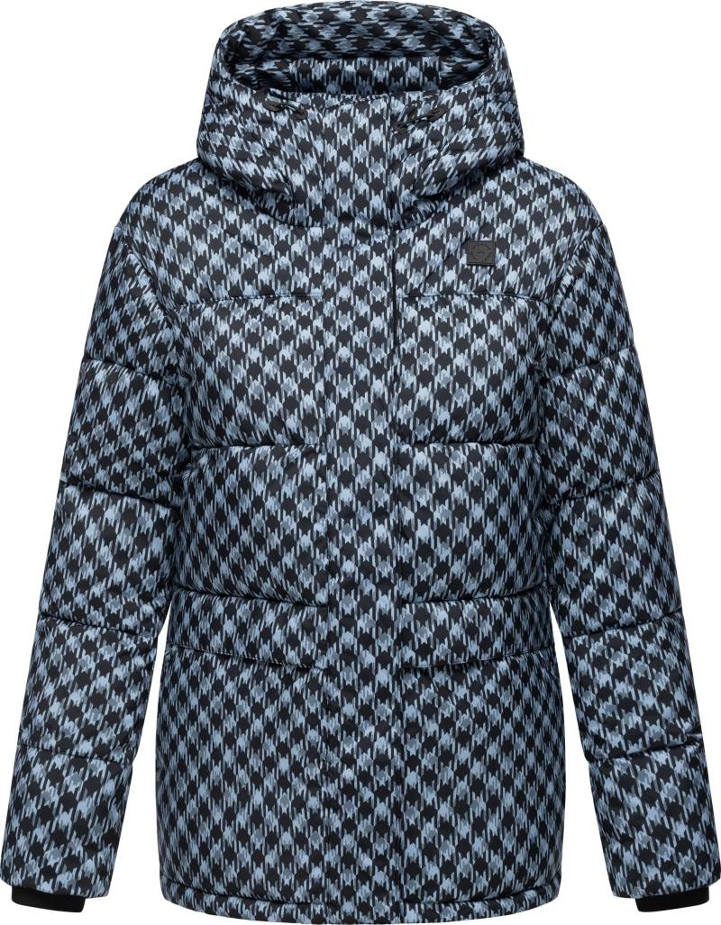 Ragwear Steppjacke "Wikesh Print" mit Kapuze Wasserdichte Damen Winterjacke mit Hahnentritt-Muster von Ragwear