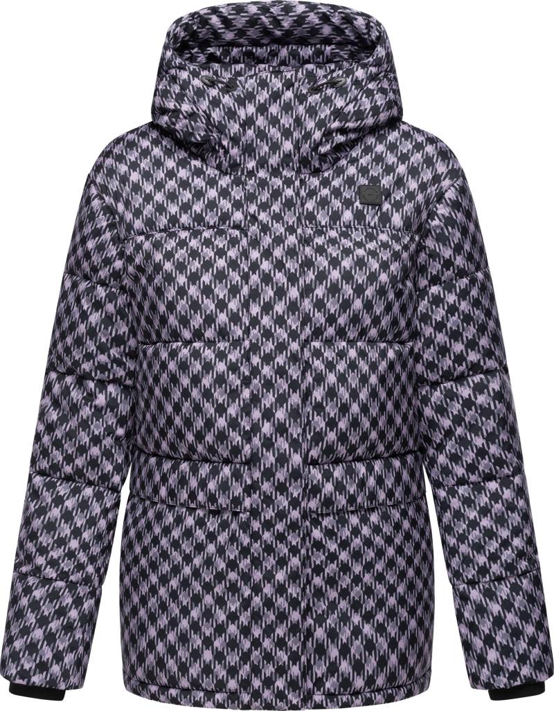 Ragwear Steppjacke "Wikesh Print" mit Kapuze Wasserdichte Damen Winterjacke mit Hahnentritt-Muster von Ragwear