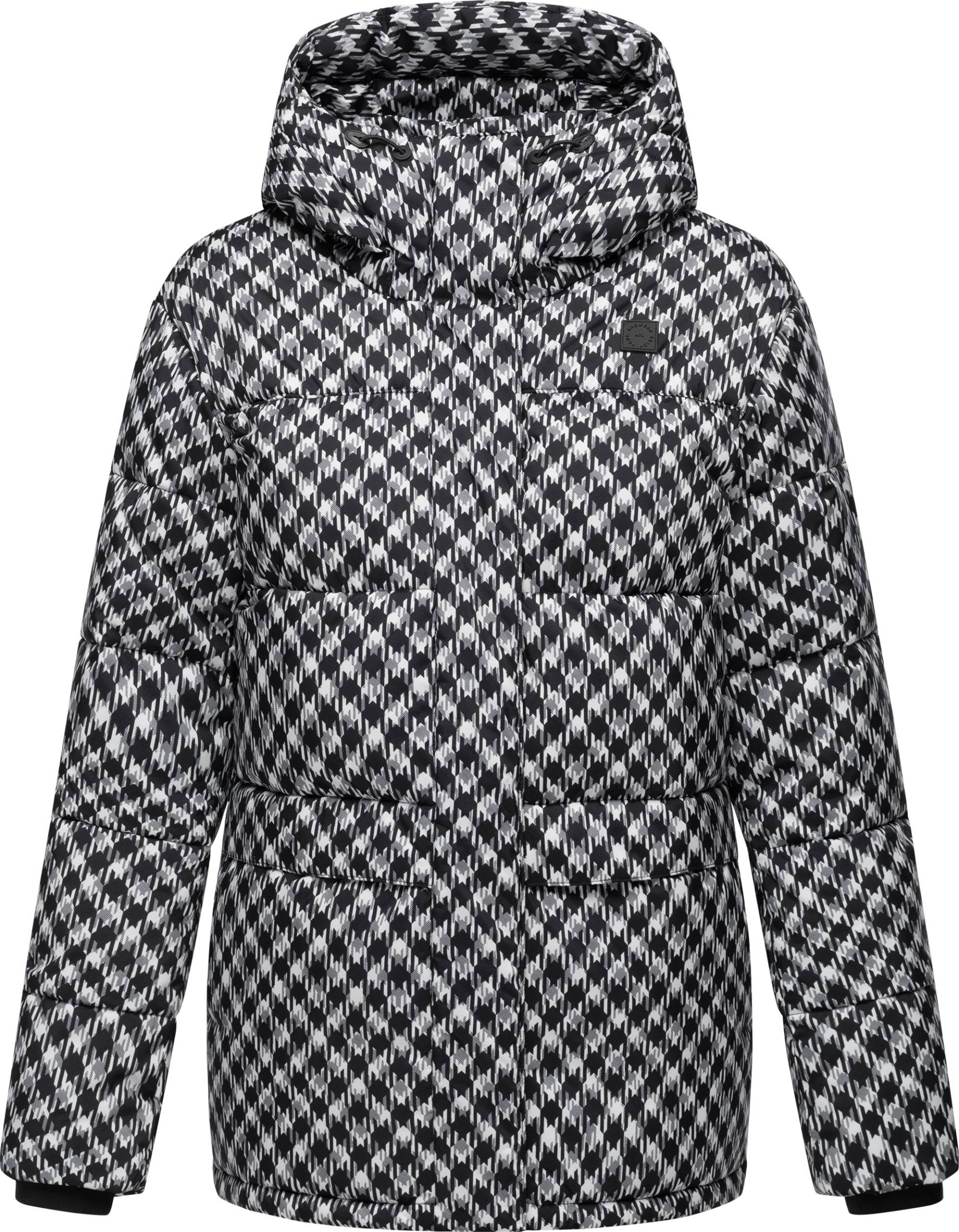 Ragwear Steppjacke "Wikesh Print" mit Kapuze Wasserdichte Damen Winterjacke mit Hahnentritt-Muster von Ragwear