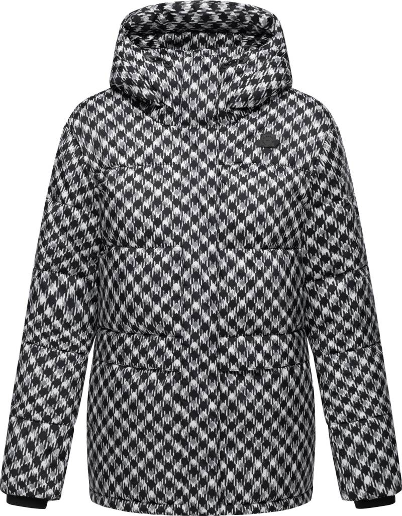 Ragwear Steppjacke "Wikesh Print" mit Kapuze Wasserdichte Damen Winterjacke mit Hahnentritt-Muster von Ragwear