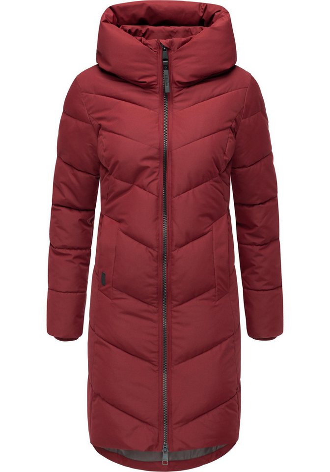 Ragwear Steppmantel Natalin YOUMODO Warmer Damen Wintermantel mit V-Steppung und Kapuze von Ragwear
