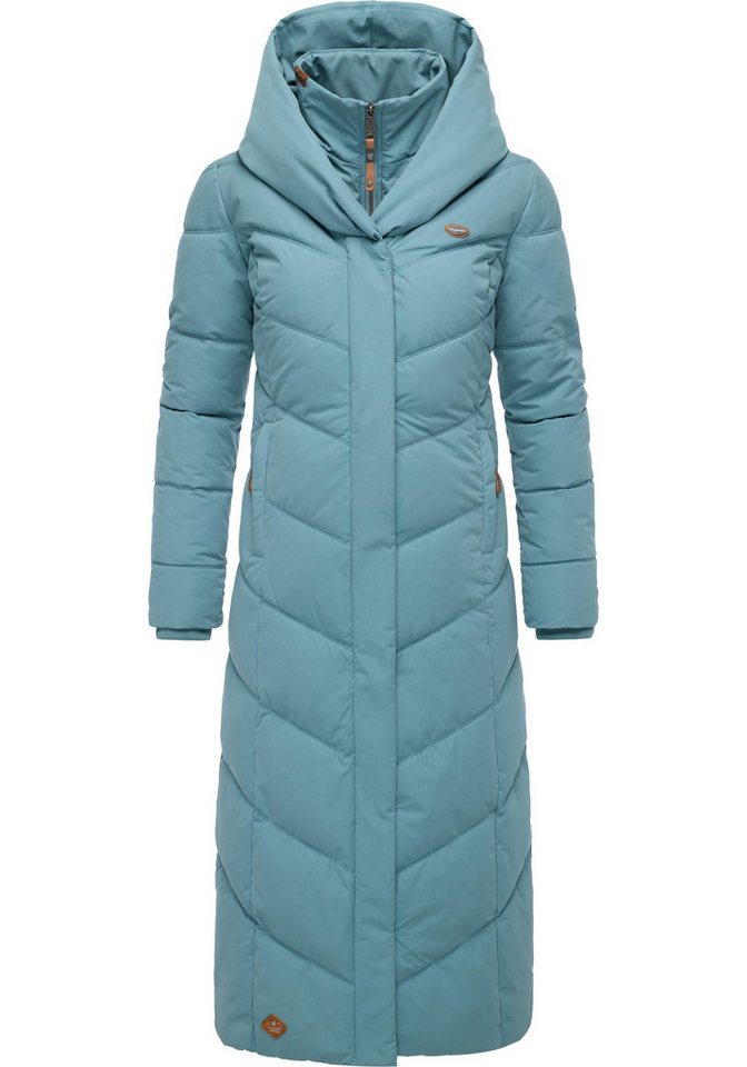 Ragwear Steppmantel Natalka Extralong Gesteppter Damen Mantel mit Kapuze von Ragwear