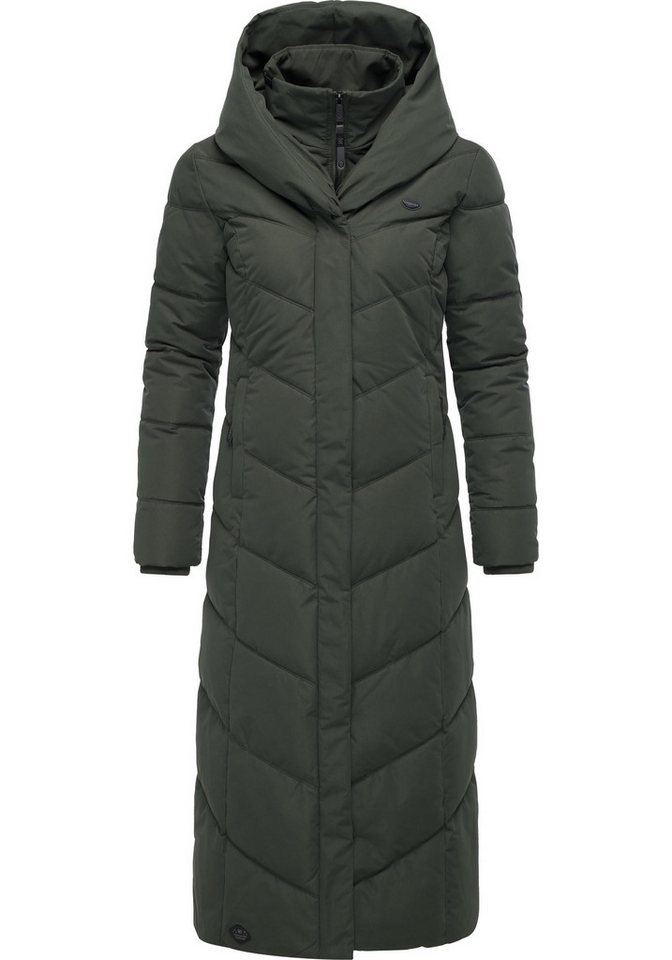 Ragwear Steppmantel Natalka Extralong Gesteppter Damen Mantel mit Kapuze von Ragwear
