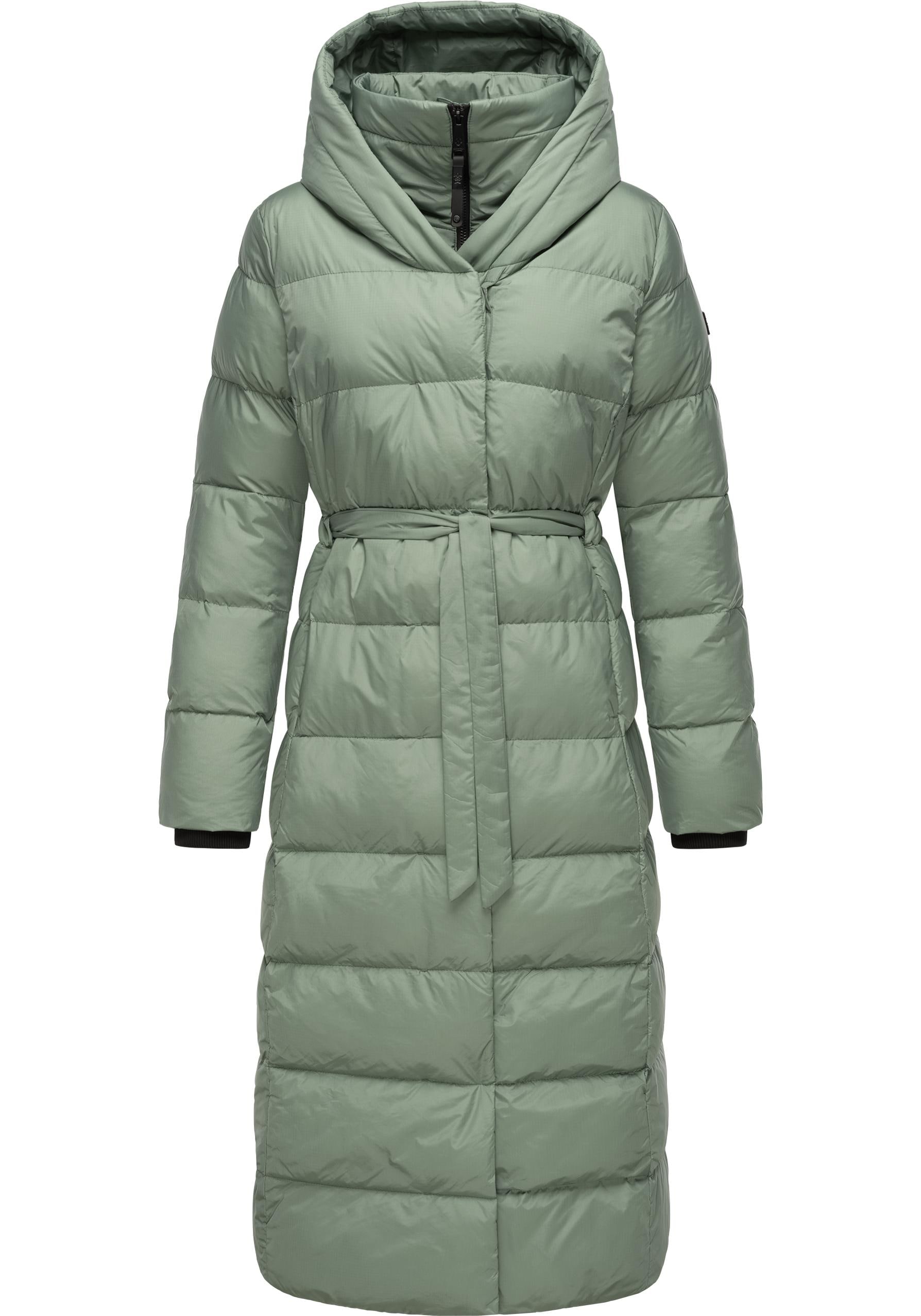 Ragwear Steppmantel "Niara Long" Gesteppter langer Damen Mantel mit Bindeband von Ragwear