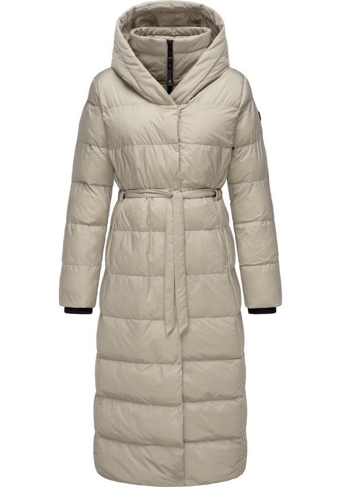 Ragwear Steppmantel Niara Long Gesteppter langer Damen Mantel mit Bindeband von Ragwear