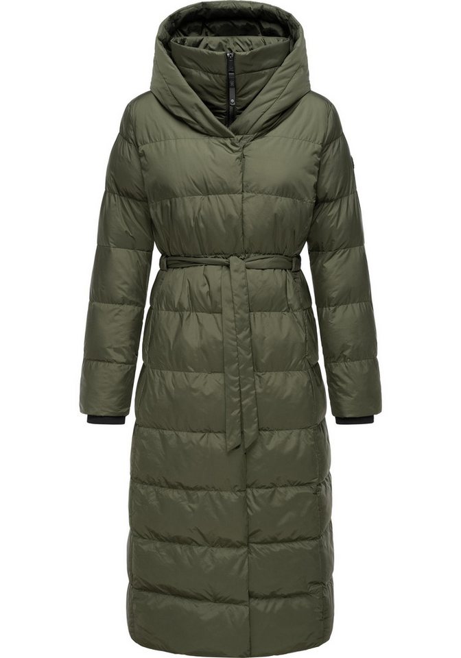Ragwear Steppmantel Niara Long Gesteppter langer Damen Mantel mit Bindeband von Ragwear
