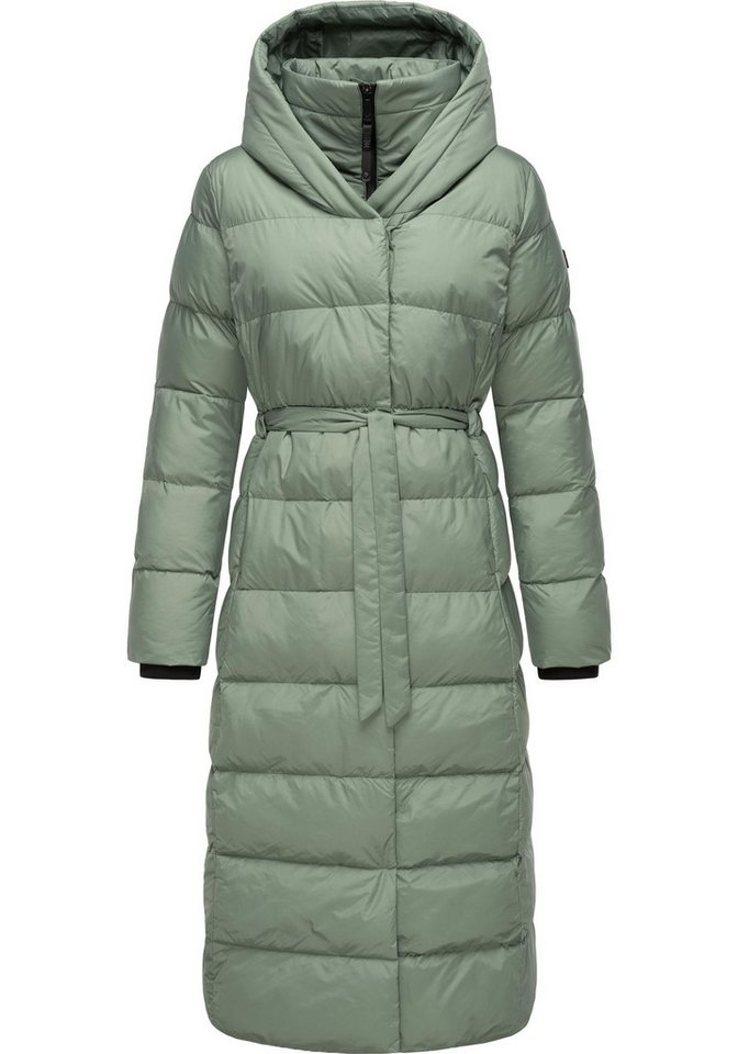 Ragwear Steppmantel Niara Long Gesteppter langer Damen Mantel mit Bindeband von Ragwear