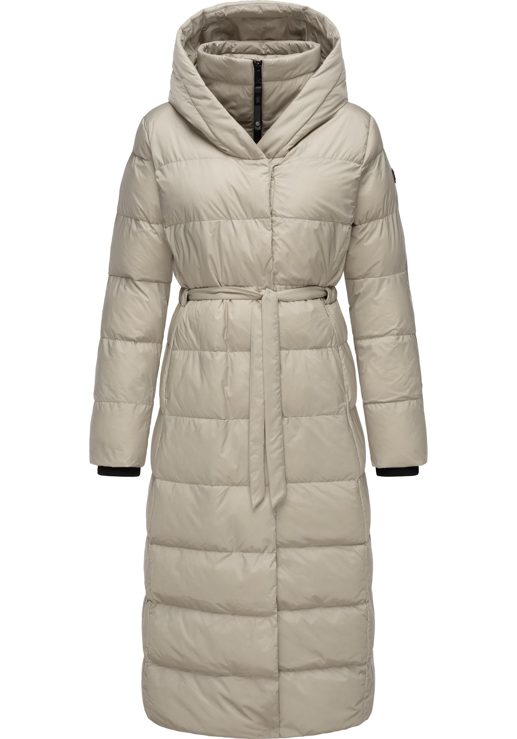 Ragwear Steppmantel "Niara Long" Gesteppter langer Damen Mantel mit Bindeband von Ragwear