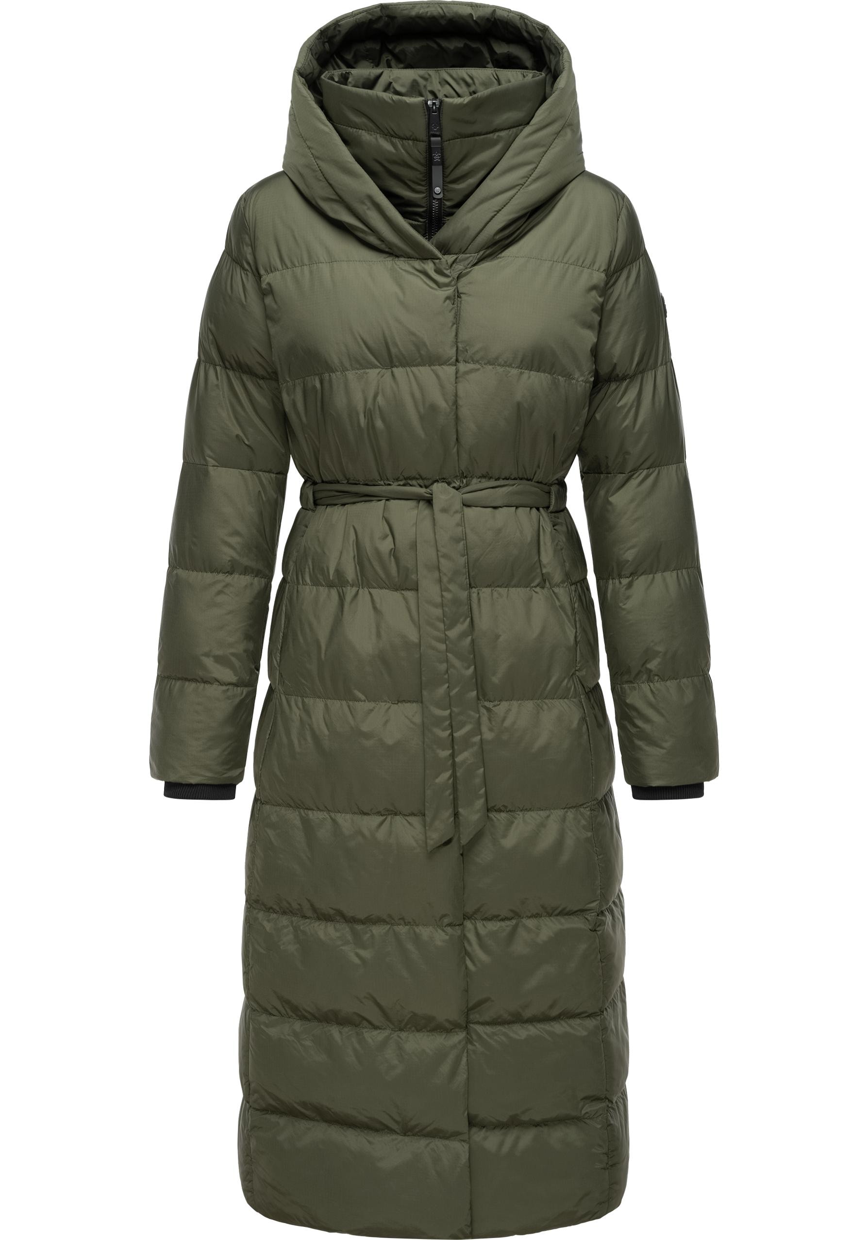 Ragwear Steppmantel "Niara Long" Gesteppter langer Damen Mantel mit Bindeband von Ragwear