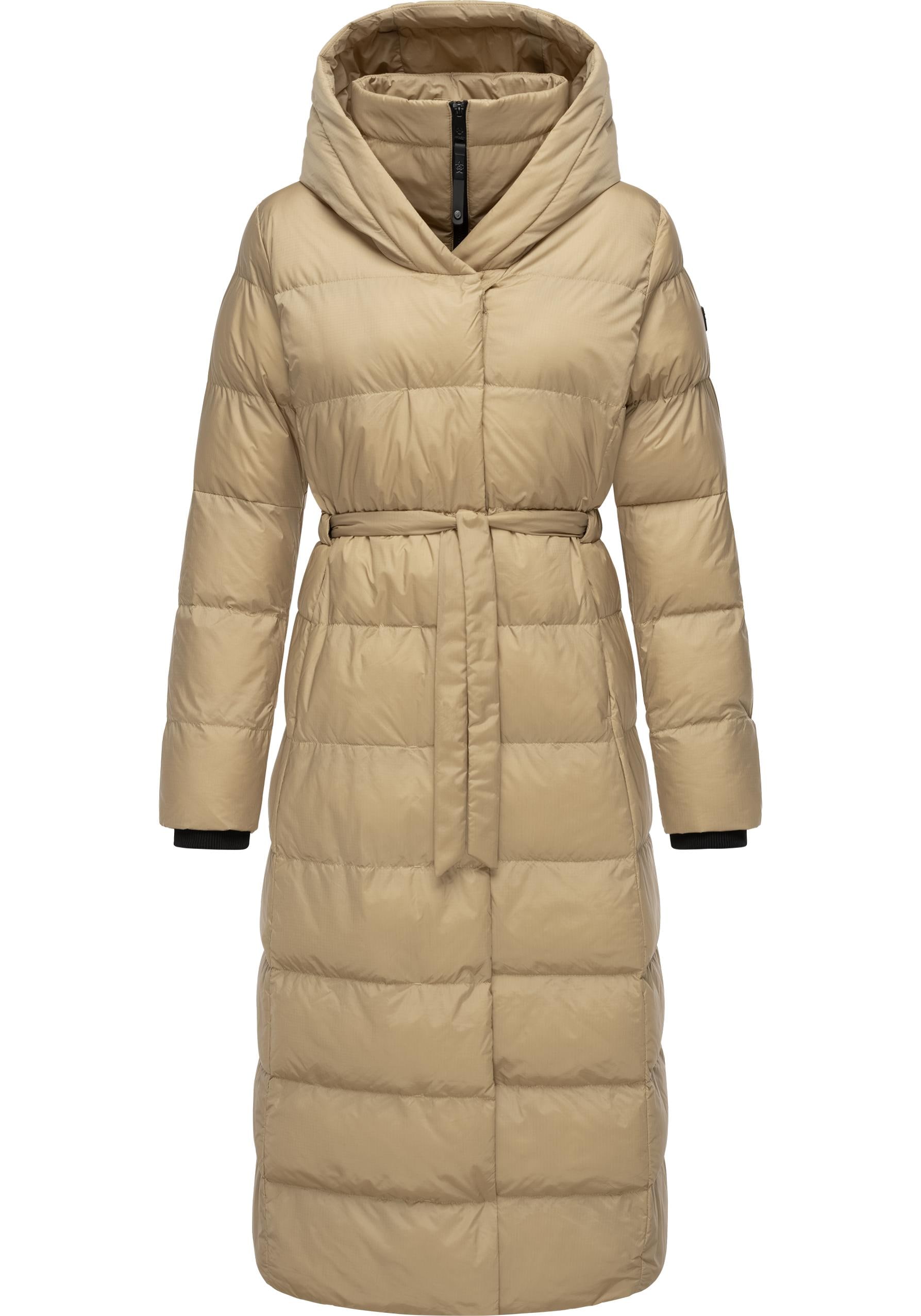 Ragwear Steppmantel "Niara Long" Gesteppter langer Damen Mantel mit Bindeband von Ragwear