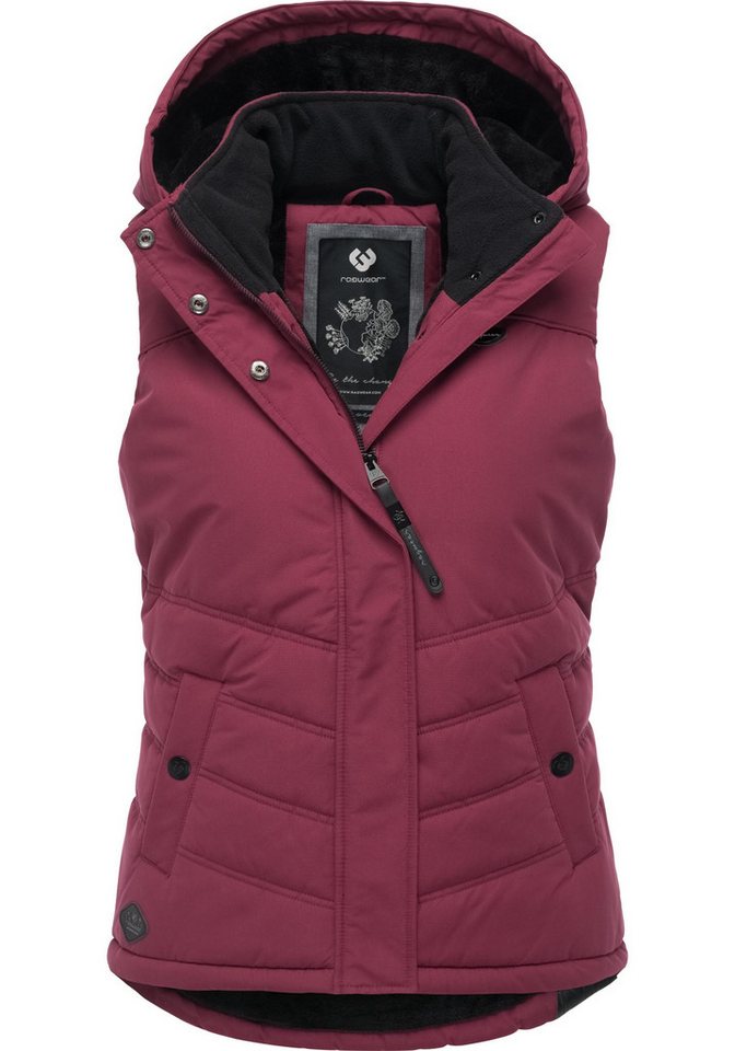 Ragwear Steppweste Hesty Wasserdichte Outdoor-Weste mit abnehmbarer Kapuze von Ragwear