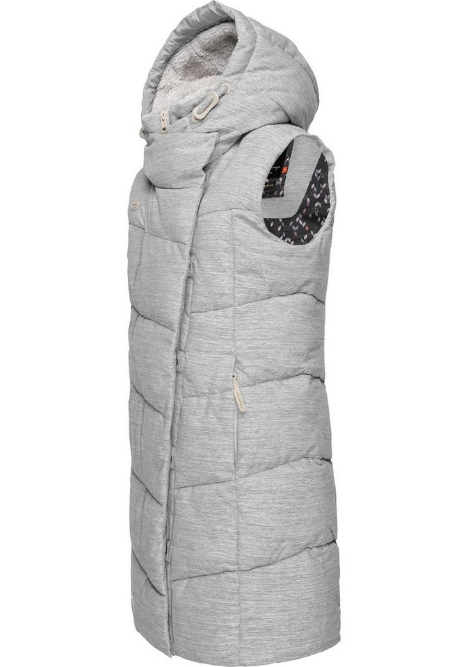 Ragwear Steppweste Pavla Vest stylische Winterweste mit Teddyfutter und Kapuze von Ragwear