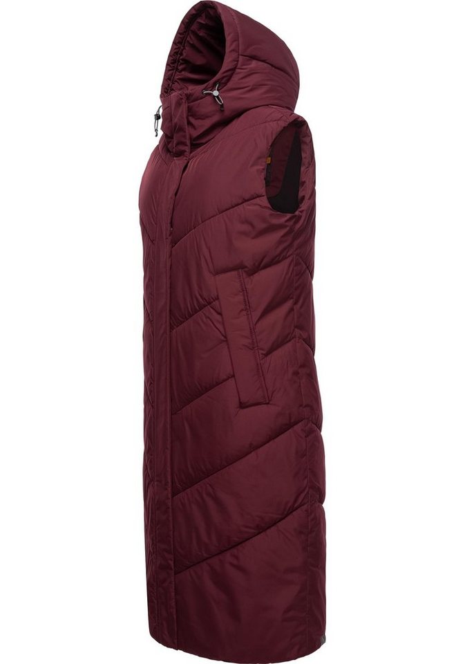 Ragwear Steppweste Suminka Vest Wasserdichte, lange Damen Winterweste von Ragwear
