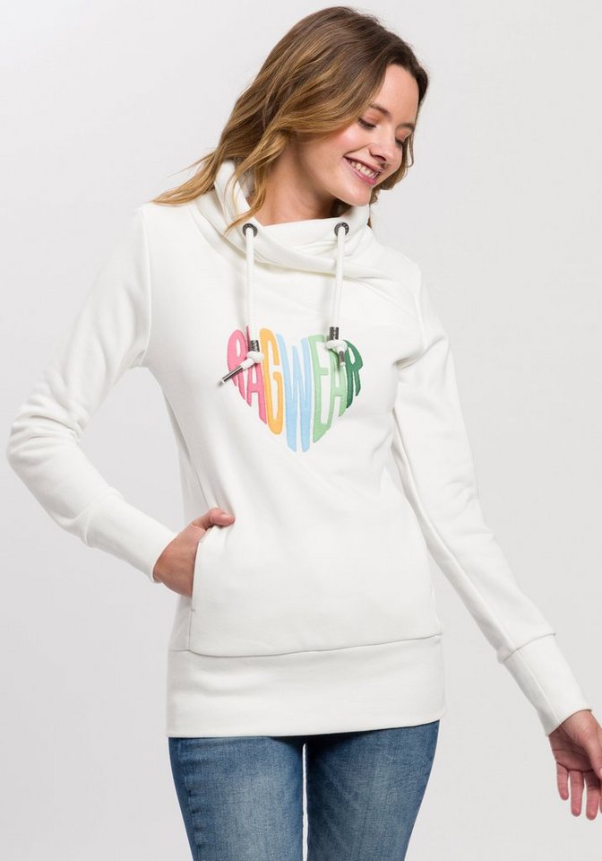 Ragwear Sweater NESKA LOVE O mit asymetrischem Schalkragen im Rainbow Pride-Design von Ragwear