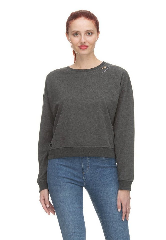 Ragwear Sweater Ragwear Damen Sweater BLESED 2311-30002 Dark Grey 3012 Dunkelgrau von Ragwear