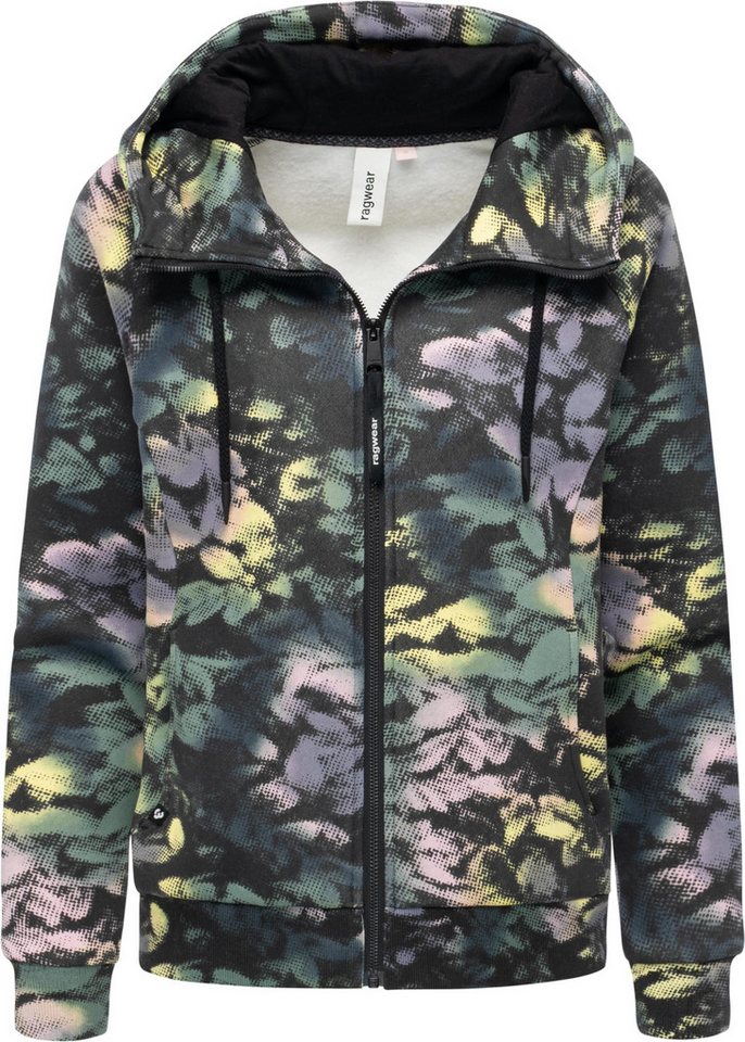 Ragwear Sweatjacke Fllawia Print modische Damen Zip-Jacke mit Allover-Print von Ragwear